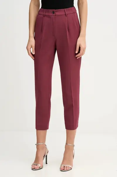 Kalhoty Sisley dámské, černá barva, high waist