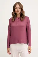 Tričko s dlouhým rukávem women'secret vínová barva, 3272289