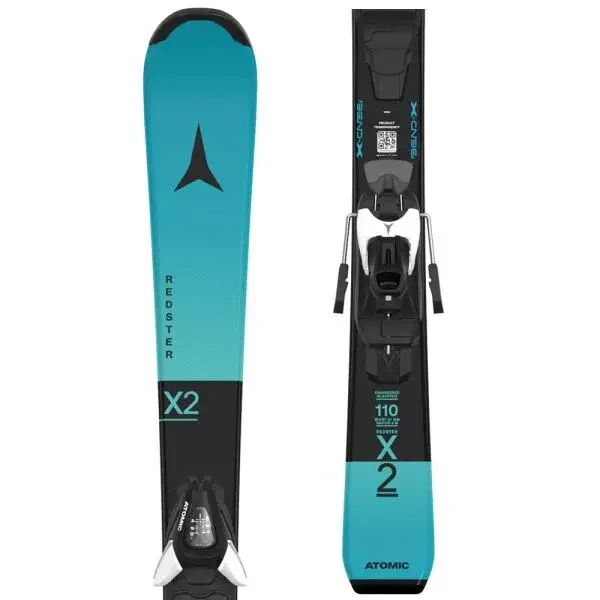 Atomic REDSTER X2 JTM + C5 GW Detské zjazdové lyže, tyrkysová, veľkosť