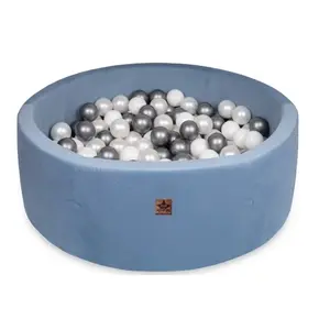 Baby Nellys Bazén pro děti 90x30 cm Velvet + 200 balónků, jeans