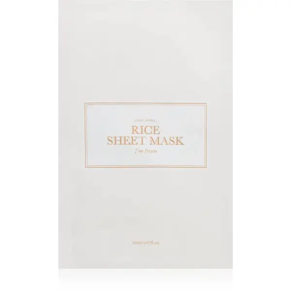 I'm from Rice Sheet Mask hydratačná plátienková maska pre zjednotenie farebného tónu pleti 1 ks