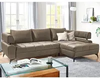 Rohová sedací souprava Paris, světle hnědá látka, pravý roh