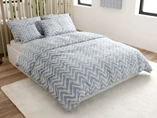 Povlečení z Renforcé bavlny VLNKY modré Rozměr povlečení: 70 x 90 cm | 140 x 200 cm