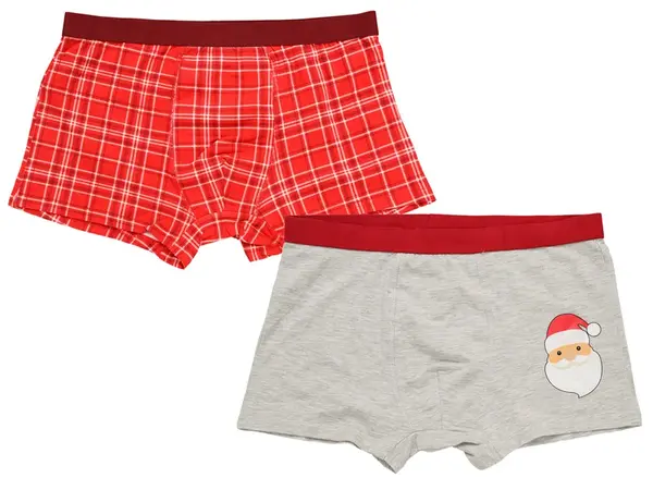 Pánske boxerky 2 ks RETRO CHRISTMAS červené/sivé - rôzne veľkosti Veľkosť: M