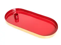 Oválný kovový svícen MARAKESH 30cm, červený