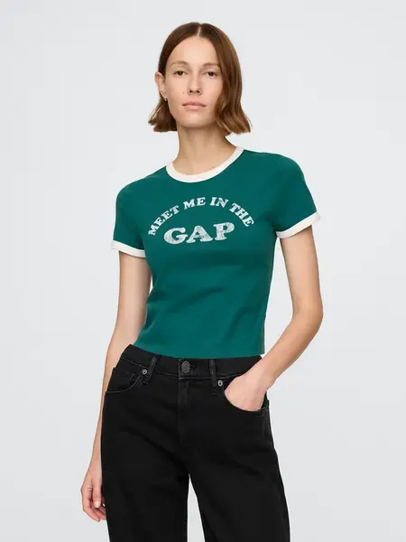 GAP Dámské Crop tričko s logem 749366-04 Velikost: XL