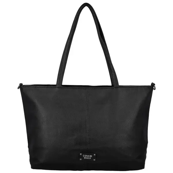 Trendy dámská koženková kabelka na rameno Coveri Longi, černá