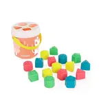 Miniland Vedierko s blokmi na triedenie tvarov, lososové