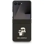 Zadní kryt Karl Lagerfeld PU Saffiano Karl and Choupette pro Samsung Galaxy Z Flip7, černá