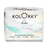 KOLORKY DAY Jednorázové eko plenky vel. S 3-6 kg 25 ks štětce
