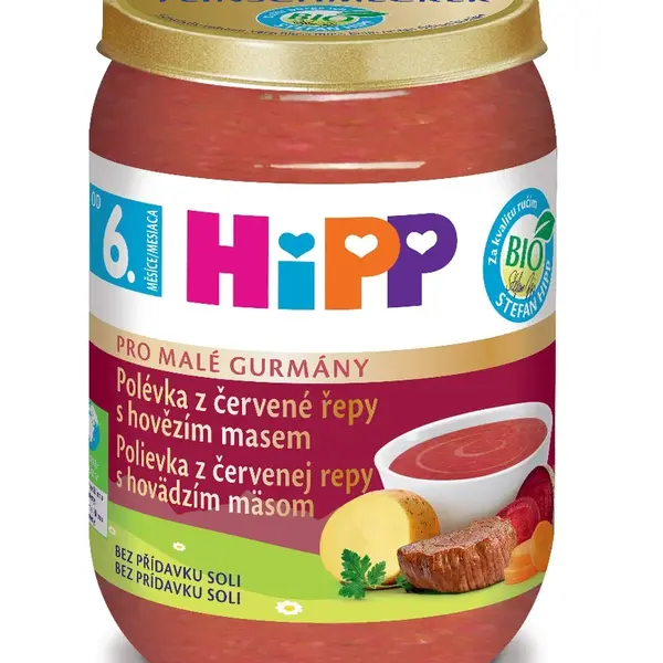 Hipp BIO Polévka z červené řepy s hovězím masem 190 g