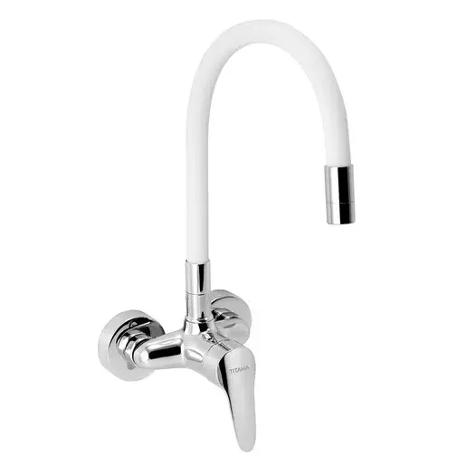 Drezová batéria Novaservis Titania Iris New so silikónovým ramienkom 100 mm biela-chróm 94484,0B