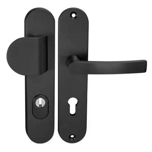 Bezpečnostné kovanie Naturel Axa čierne s prekrytím pre vstupné dvere - BETAPLUSMAKL92F