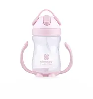 KikkaBoo Hrnek se silikonovým brčkem 12m+ růžový 300 ml