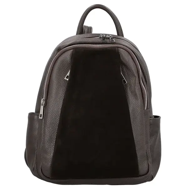 Dámský kožený batoh tmavě hnědý - Delami Vera Pelle Naoto