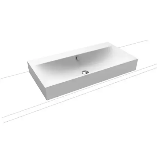 Kaldewei Silenio umývadlo na dosku 3043 90x46 cm alpská biela bez otvoru pre batériu 904206003001