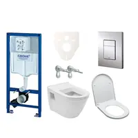 Cenovo zvýhodnený závesný WC set GROHE do ľahkých stien / predstenová montáž + WC Vitra Integra vr. sedadla 38528SET-KH
