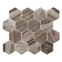 Sklenená mozaika Premium Mosaic hnědá 26x30 cm mat / lesk MOSV84DARK3D