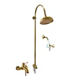 Vaňová batéria RAV Slezák LABE so sprchovacím setom 150 mm stará mosadz L554.5/3SM