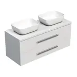 Kúpeľňová skrinka pod umývadlo SAT Cube Way 120x53x46 cm biely lesk CUBE461203BISAT45