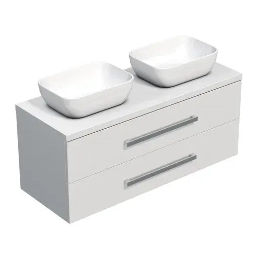 Kúpeľňová skrinka pod umývadlo SAT Cube Way 120x53x46 cm biely lesk CUBE461203BISAT45