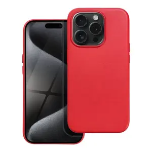 Zadní kryt LEATHER MAG COVER case pro Apple iPhone 15 Pro, red