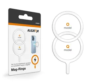 Aligator Mag-Rings Set feromagnetických samolepek, určeno pro MagSafe, bílá