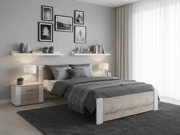 Postel IKAROS 90 x 200 cm, bílá/dub sonoma Rošt: S laťkovým roštem, Matrace: Matrace Coco Maxi 20 cm