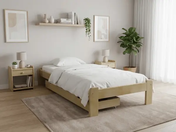 Postel ADA 90 x 200 cm, borovice Rošt: S lamelovým roštem, Matrace: Bez matrace