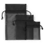 25 x Organzové sáčky čierne 150 x 185 mm