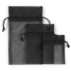25 x Organzové sáčky čierne 150 x 185 mm