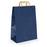 100 x Tmavé kraftové tašky modré 450x480x170 mm | RAJA