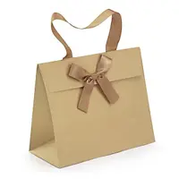 Dárková taška se saténovou stuhou 240 x 200 x110 mm, kraftová