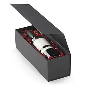Dárková krabice na víno s magnetickým uzávěrem 100x100x330mm, černá