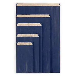 250 x Papírové sáčky, modré 160 x 80 x 250 mm