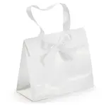 Dárková taška se saténovou stuhou 240 x 200 x110 mm, bílá