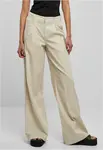 Women's High Canvas Mixed Wide Pants Soft Grass