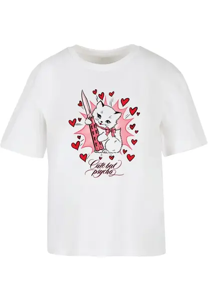 Women's T-shirt Psycho Kitty white