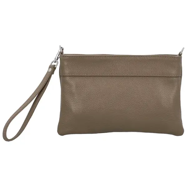 Dámska kožená crossbody kabelka tmavo béžová - Delami Vera Pelle Denica