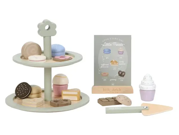 LITTLE DUTCH Stojan na cukroví s doplňky dřevěný