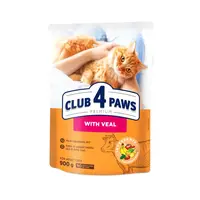 CLUB 4 PAWS Premium S teľacím mäsom. Pre dospelé mačky 900g (0196)
