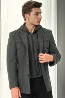K9532 DEWBERRY MEN'S COAT-PLAIN ANTHRACITE