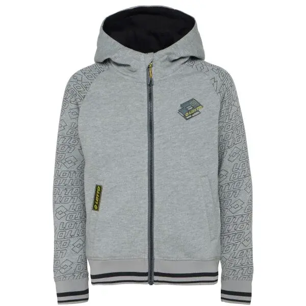 Lotto MANET Chlapčenská celorozopínacia mikina s kapucňou, sivá, veľkosť 164-170