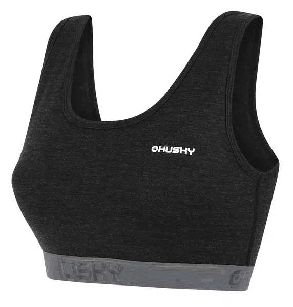Husky Mebra L L, black Merino termoprádlo Podprsenka