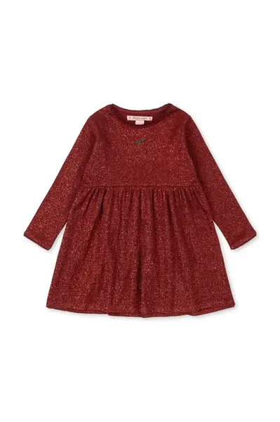 Dívčí šaty Konges Sløjd ROLI DRESS červená barva, mini, KS104415