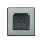 GPH-1LZ Zásuvka odolná voči striekajúcej vode strieborná metalíza