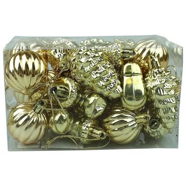 Vianočné gule  mix 4 cm 24  ks  66386