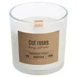 Vonná sviečka v skle s dreveným knôtom rezané ruže SN100-000