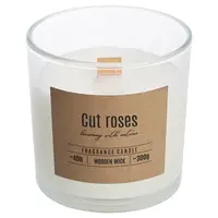 Vonná sviečka v skle s dreveným knôtom rezané ruže SN100-000