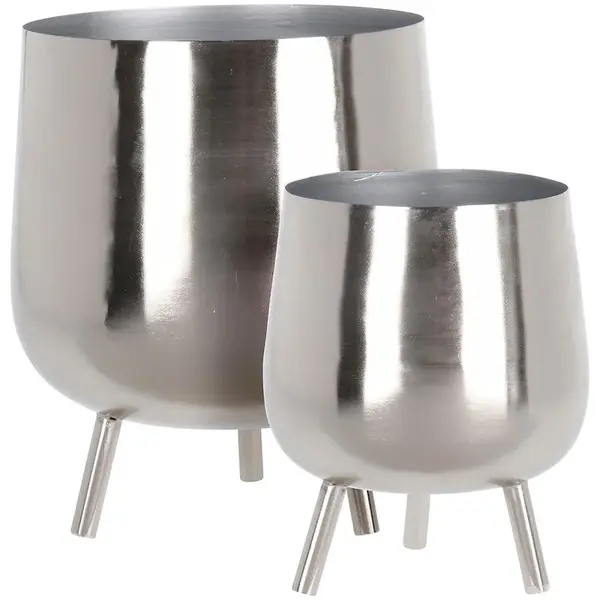 Sada 2 kovových kvetináčov